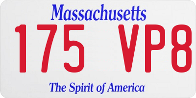MA license plate 175VP8