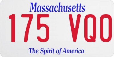 MA license plate 175VQ0