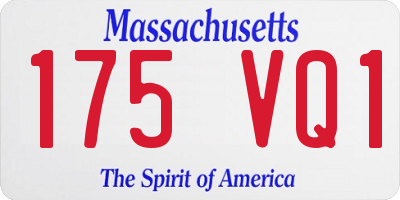 MA license plate 175VQ1