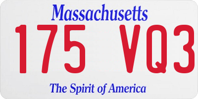 MA license plate 175VQ3
