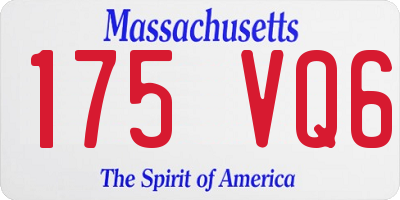 MA license plate 175VQ6