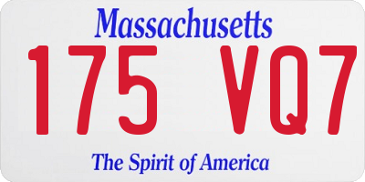 MA license plate 175VQ7
