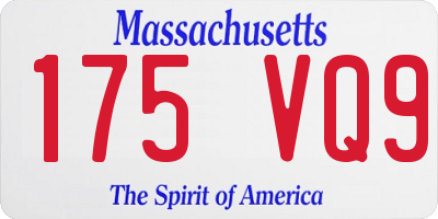 MA license plate 175VQ9