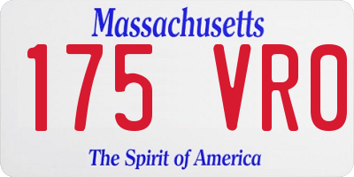 MA license plate 175VR0