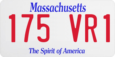 MA license plate 175VR1