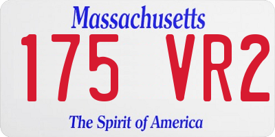 MA license plate 175VR2
