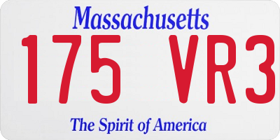 MA license plate 175VR3