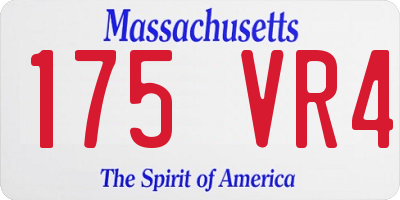 MA license plate 175VR4