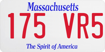 MA license plate 175VR5