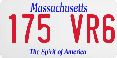 MA license plate 175VR6