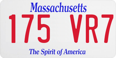 MA license plate 175VR7
