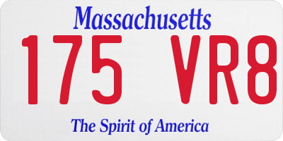 MA license plate 175VR8
