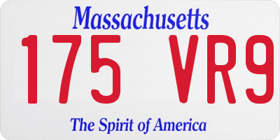 MA license plate 175VR9