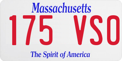 MA license plate 175VS0