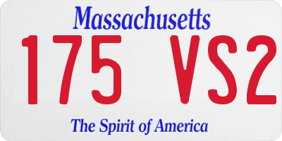 MA license plate 175VS2