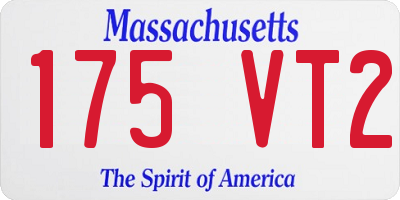 MA license plate 175VT2