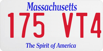 MA license plate 175VT4