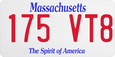 MA license plate 175VT8