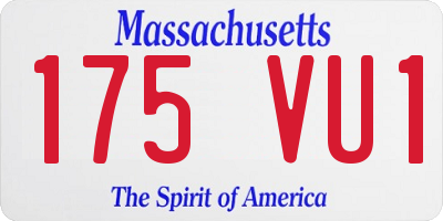MA license plate 175VU1