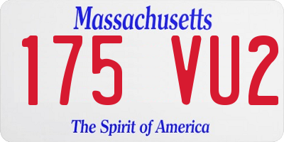 MA license plate 175VU2