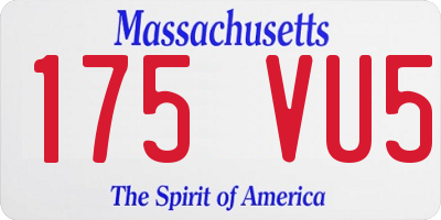 MA license plate 175VU5