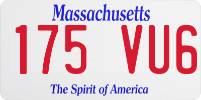 MA license plate 175VU6