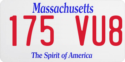 MA license plate 175VU8