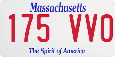 MA license plate 175VV0