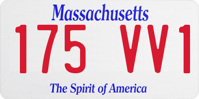 MA license plate 175VV1