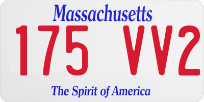 MA license plate 175VV2