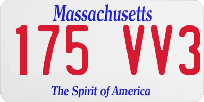 MA license plate 175VV3