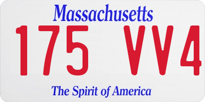 MA license plate 175VV4