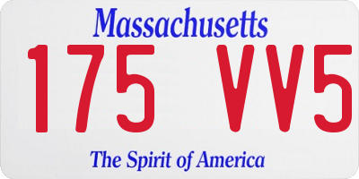 MA license plate 175VV5