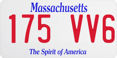 MA license plate 175VV6