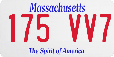 MA license plate 175VV7