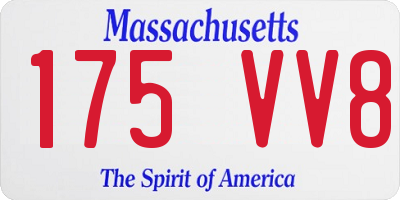 MA license plate 175VV8