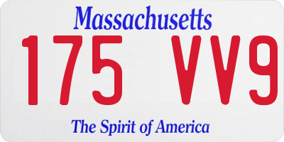 MA license plate 175VV9