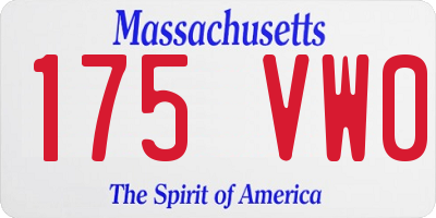 MA license plate 175VW0