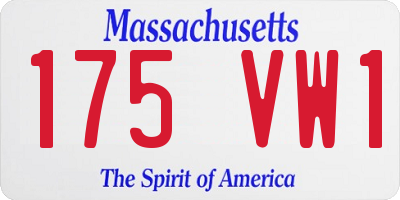 MA license plate 175VW1