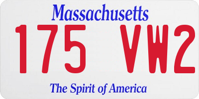 MA license plate 175VW2