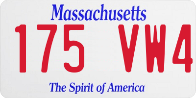 MA license plate 175VW4