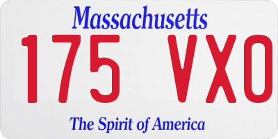 MA license plate 175VX0