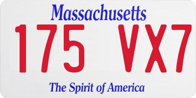 MA license plate 175VX7