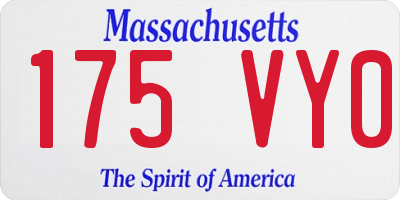 MA license plate 175VY0