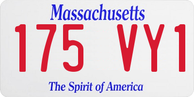 MA license plate 175VY1