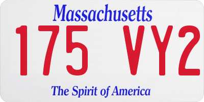 MA license plate 175VY2