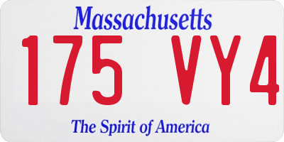 MA license plate 175VY4