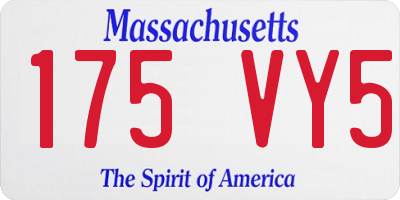 MA license plate 175VY5