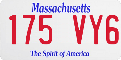MA license plate 175VY6