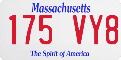 MA license plate 175VY8
